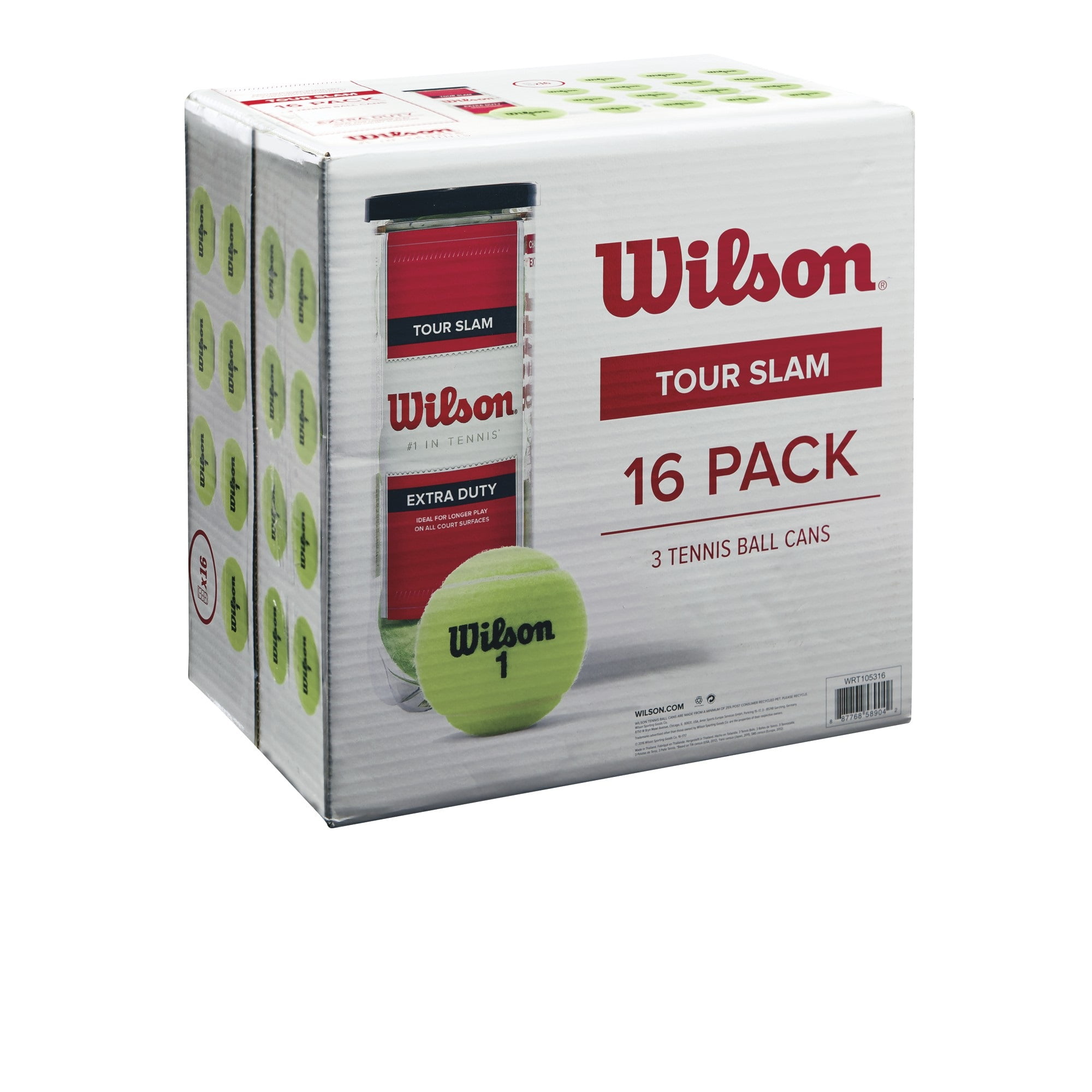 Wilson Tour Slam Tennis Ball 16 Can Pack