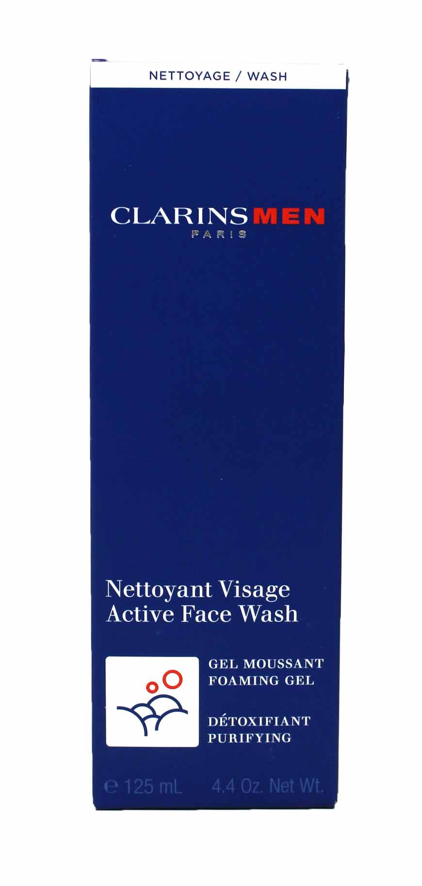 Clarins Mens Active Face Wash Purifying Foaming Gel 4.4 Ounces