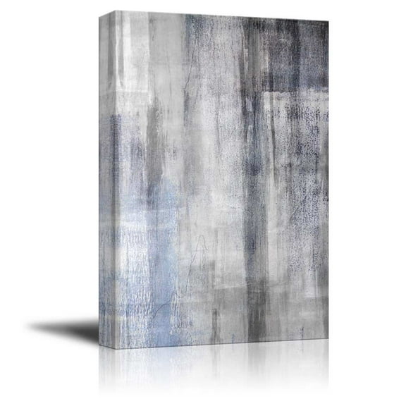 wall26 - Blue and Silver Textured Stripes with a Grainy Texture Over It - Canvas Art Home Art - 32x48 inches