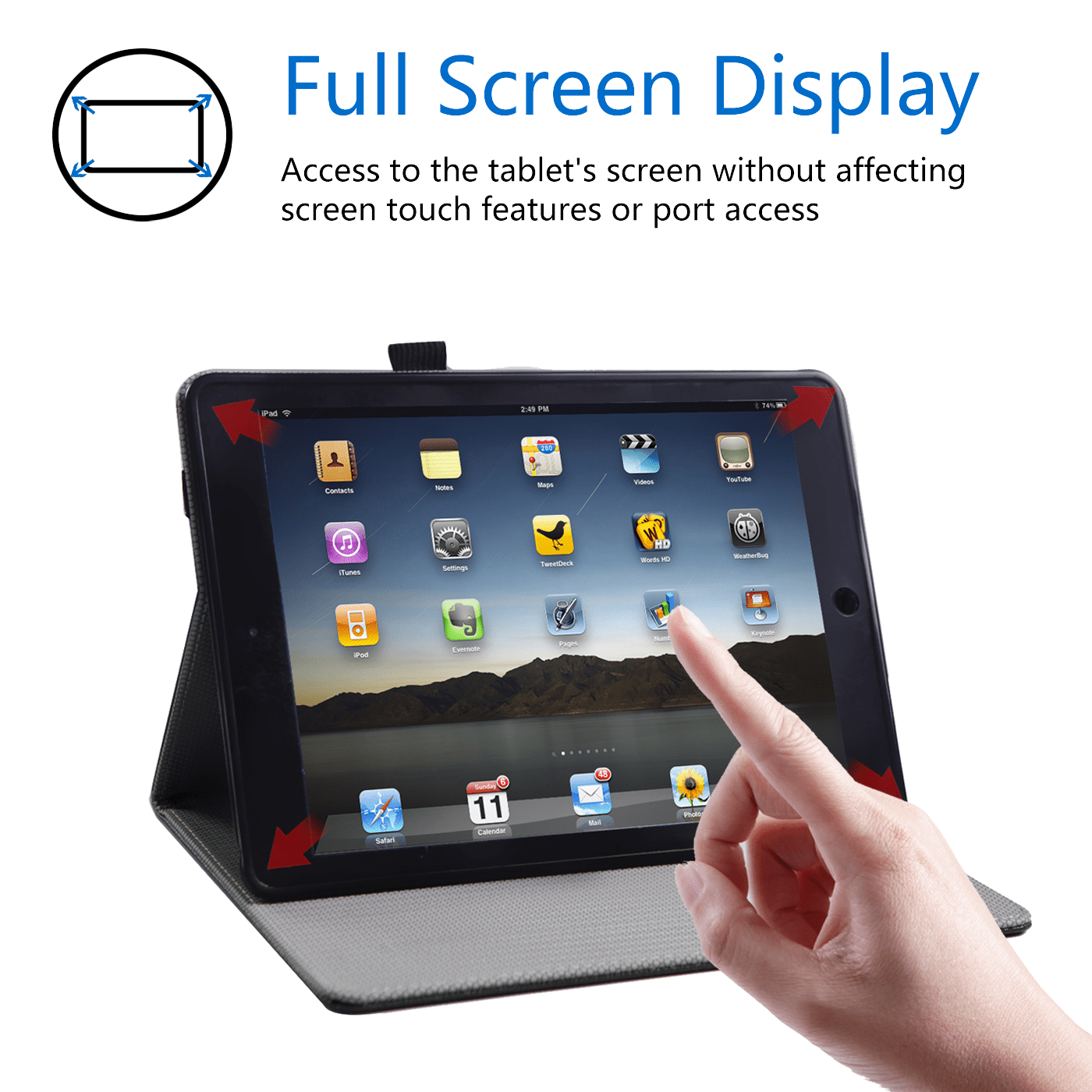 Apple iPad Air 2 Leather Magnetic Flip Folio Cover Case w// Stand /& Sleep//Wake