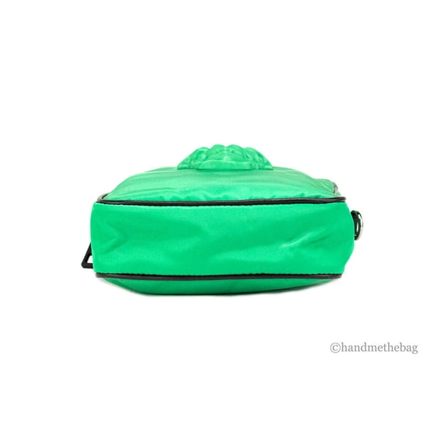 Versace Small Bright Green Nylon Fabric Medusa Crossbody