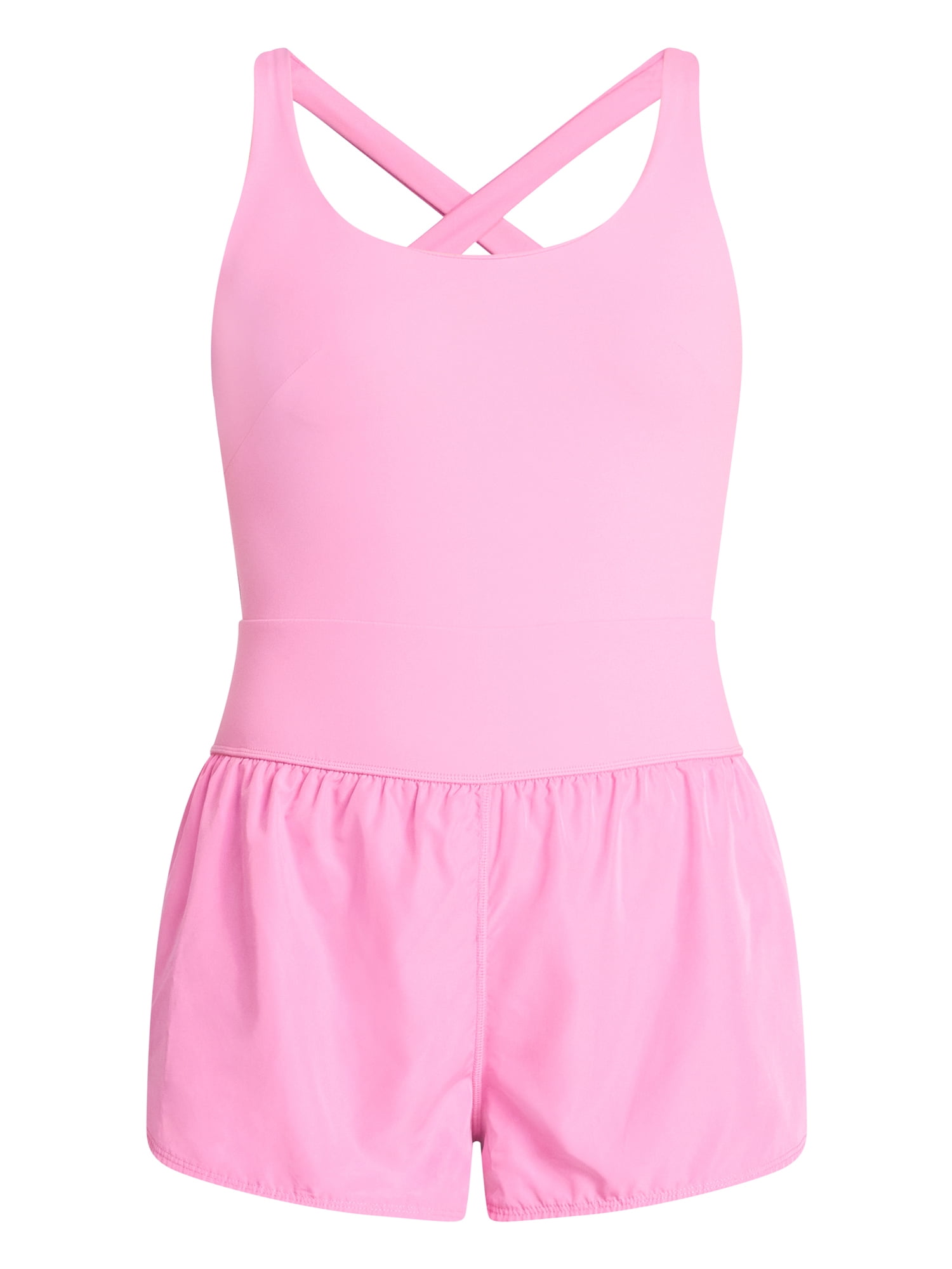 Avia Women's Cross Back Active Buttersoft Romper, Sizes XS-4X