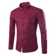 thumbnail image 1 of AherBiu Men Shirts Button down Long Sleeve Causal Regular Fitted Causal Loose Fall Winter Classic Solid Color Tee Tshirts, 1 of 2