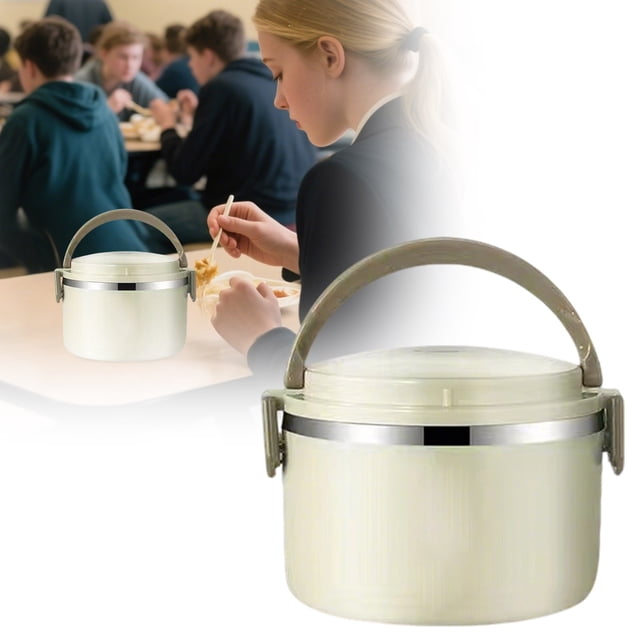 Stainless Steel Lunch Box Double Layer Insulation with Lid Multiple Layers Large Capacity Durable Portable for School Work Picnics Home Adults Children