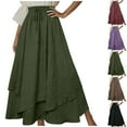 thumbnail image 7 of nerohusy Womens Renaissance Elastic High Waist Skirt Drawstring Double Layered Flowy Long Skirts Vintage Boho Skirts with Pockets 2025 Purple,S, 7 of 7