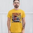 thumbnail image 3 of Tee Hunt America's Highways Route 66 T-Shirt Truck Driver Mechanic Teamster Men's Tee, Yellow, 3X-Large, 3 of 5