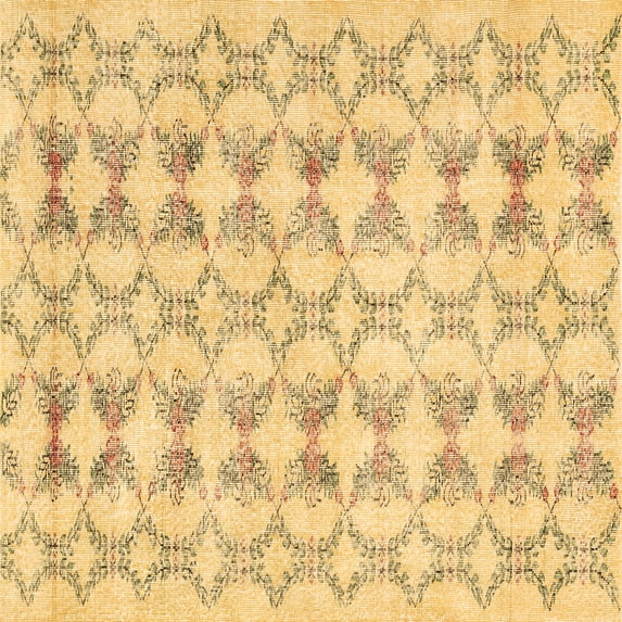 Ahgly Company Indoor Square Abstract Brown Contemporary Area Rugs, 7' Square