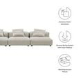 thumbnail image 3 of 3 pcs Modular Sofa, Brown, Fabric, Living Room Lounge Cafe Lobby Hospitality Restaurant, Modern Contemporary, HB37447, 3 of 8