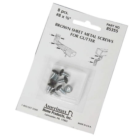 Amerimax 85355 Sheet Metal Screws, 3/8", Brown