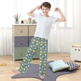 thumbnail image 5 of Wobogo Blue Plaid Lemon Long Pajama Pants Bottoms Soft Sleepwear with Pockets, 5 of 9