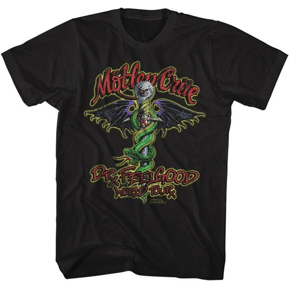 Motley Crue Dr Feelgood Tour Black Adult T-Shirt