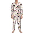thumbnail image 3 of Balery Tulips Flowers Pattern Pajama Sets for Men Long Sleeve 2 Piece Sleepwear Loungewear Sets Soft PJ's with Pockets Long Sleeve Comfy Pj Sets-Large, 3 of 7