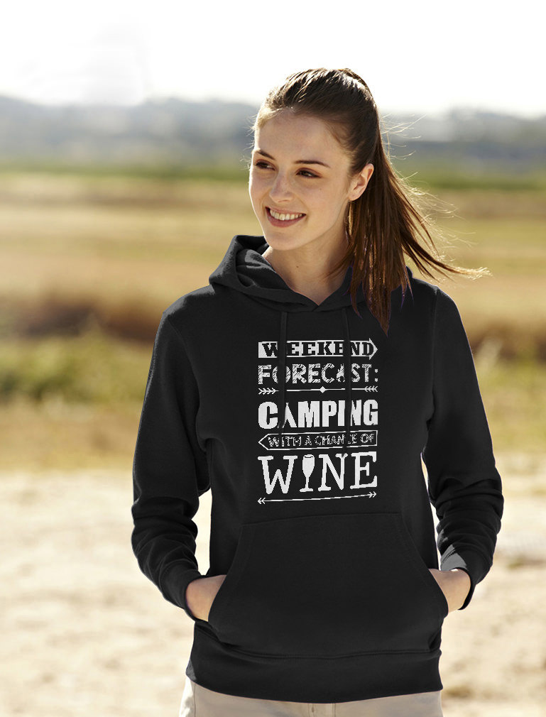 Tstars Women's Camping Enthusiast Hoodie: Comfy & Warm, Perfect for Winter Camp Outings, Wine Lovers, & Nature Adventures - Humorous Graphic Camping Clothing Gift for Girlfriend, Outdoor Enthusiast - image 3 of 6
