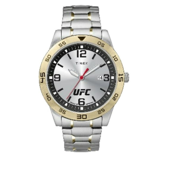 Timex UFC Men's Legend 42mm Watch - Two-Tone Strap Silver-Tone Dial Silver-Tone Case