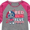 thumbnail image 3 of LOL Surprise! Americana - 4th of July - Red, White, & Blue Sparkles - Toddler & Youth Girls Raglan Graphic T-Shirt, 3 of 5