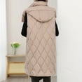 thumbnail image 4 of TrdSipl Long Puffer Vest Women Sleeveless Hooded Puffer Jacket Light Weight Quilted Jackets Winter Warm Full Zip Vest Outerwear, 4 of 6