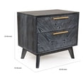 thumbnail image 6 of Benjara Cid Coy 23" Nightstand- 2 Drawers with Gold Metal Handles- Ash Gray, 6 of 6
