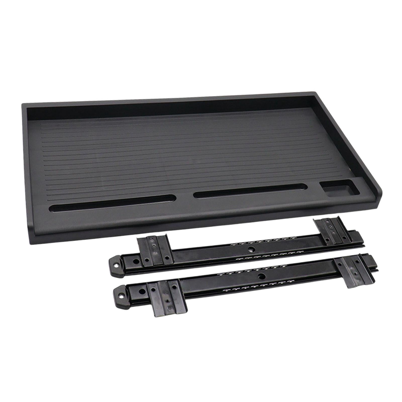 figatia under Desk PC Keyboard Drawer Tray Desktop Extender Replacement Saving Space Push and Pull Smooth 51.5x27cm Keyboard Organizer Black 35mm W Rail