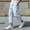Light Blue, variant on Trikvn Linen Capris Men Loose Fit Summer Casual Drawstring Elastic Waist Cropped Pants Breathable Beach Vacation Trousers with Pockets