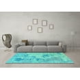 thumbnail image 3 of Ahgly Company Indoor Square Abstract Light Blue Modern Area Rugs, 7' Square, 3 of 4
