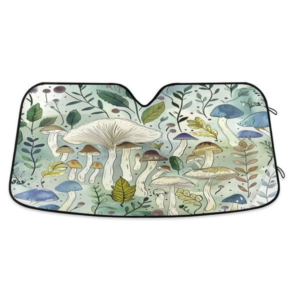 ALAZA Mushrooms Oil Paint Windshield Sun Shade Car Foldable Sun Visor Block UV Rays Protector 55"x27.6"