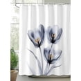thumbnail image 2 of Fsddascl Light Grey Tulip Shower Curtain Set - Long 72" x 84" Washable Bathtub Curtain with 12 Hooks, Rustic Elegant Floral Botanical Waterproof Fabric Stall Shower Curtains for Bathroom/Bathtub, 2 of 6