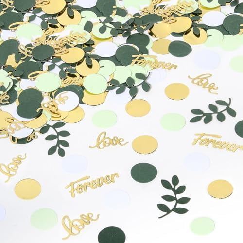 Greenery Wedding Table Confetti,Bridal Shower Decorations,Sage Green Love Confetti for Engagement Table Decorations$$Electronics Accessories
