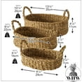 thumbnail image 3 of Seagrass Baskets, Set of 3, Thick Chunky Sweater Weave,  Decorative Vanity Organizers,  Closet Storage Bins,  Oval, 13.75, 11.75, and 9.5 Inches, 3 of 7