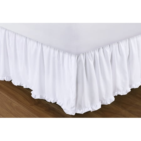 obal Trends Sadie Ruffled Bed Skirt, White, 15-inch Drop ...