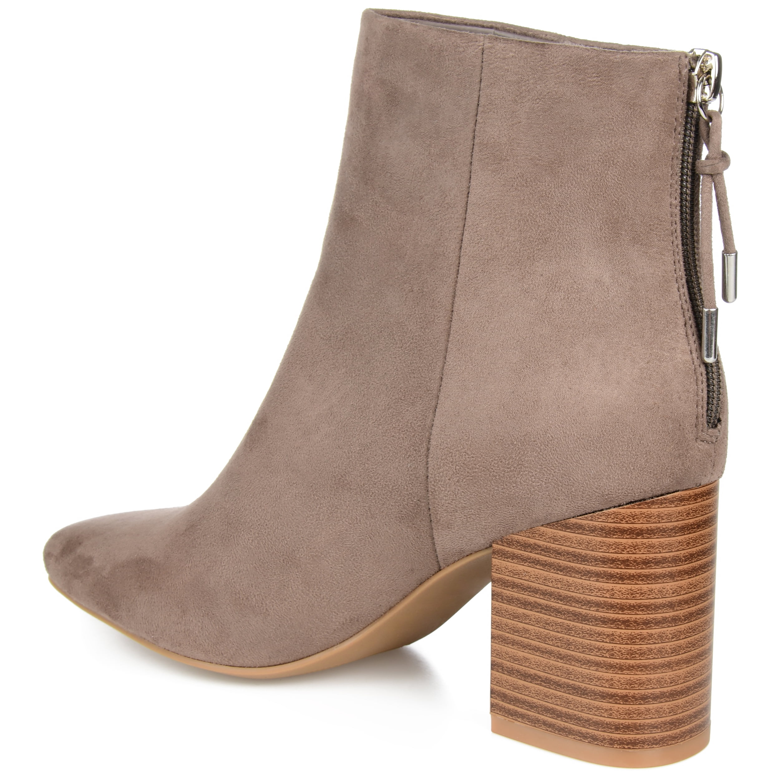Journee Womens Audrina Back Heel Zip Stacked Heel Booties