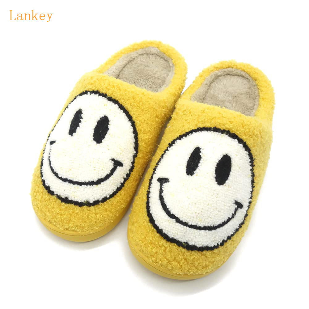 Shoes Womens Shoes Slippers Smiley Face Slippers Women's Men's Cute Non Slip Indoor Furry Warm House Shoes Happy Face Fluffy Slippers Happy Face Soft Slippers 