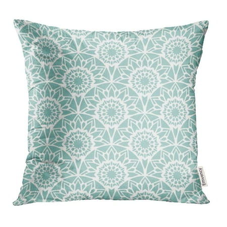 YWOTA Moroccan Rising Sun Stylish with Lacy Design Mint Ethnic Antique Persian Vintage Pillow Cases Cushion Cover 16x16 inch