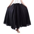 thumbnail image 2 of sunsanly Women Casual Maxi Skirt Elastic Waist Solid Color Long Skirt Ethnic Style Large Flowy Hem A-Line Skirt Streetwear, 2 of 8