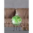 thumbnail image 2 of Art Glass Designs Tree of Life Celtic Hand-Blown Glass Gazing Ball with Stand - 10.5" - Green, 2 of 5