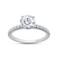 thumbnail image 2 of AFFY 1CT Moissanite Diamond Promise Wedding Band for Women in 18K White Gold over Silver-6.5, 2 of 9