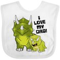 thumbnail image 3 of Inktastic I Love my Dad with Baby and Daddy Triceratops Boys or Girls Baby Bib, 3 of 4