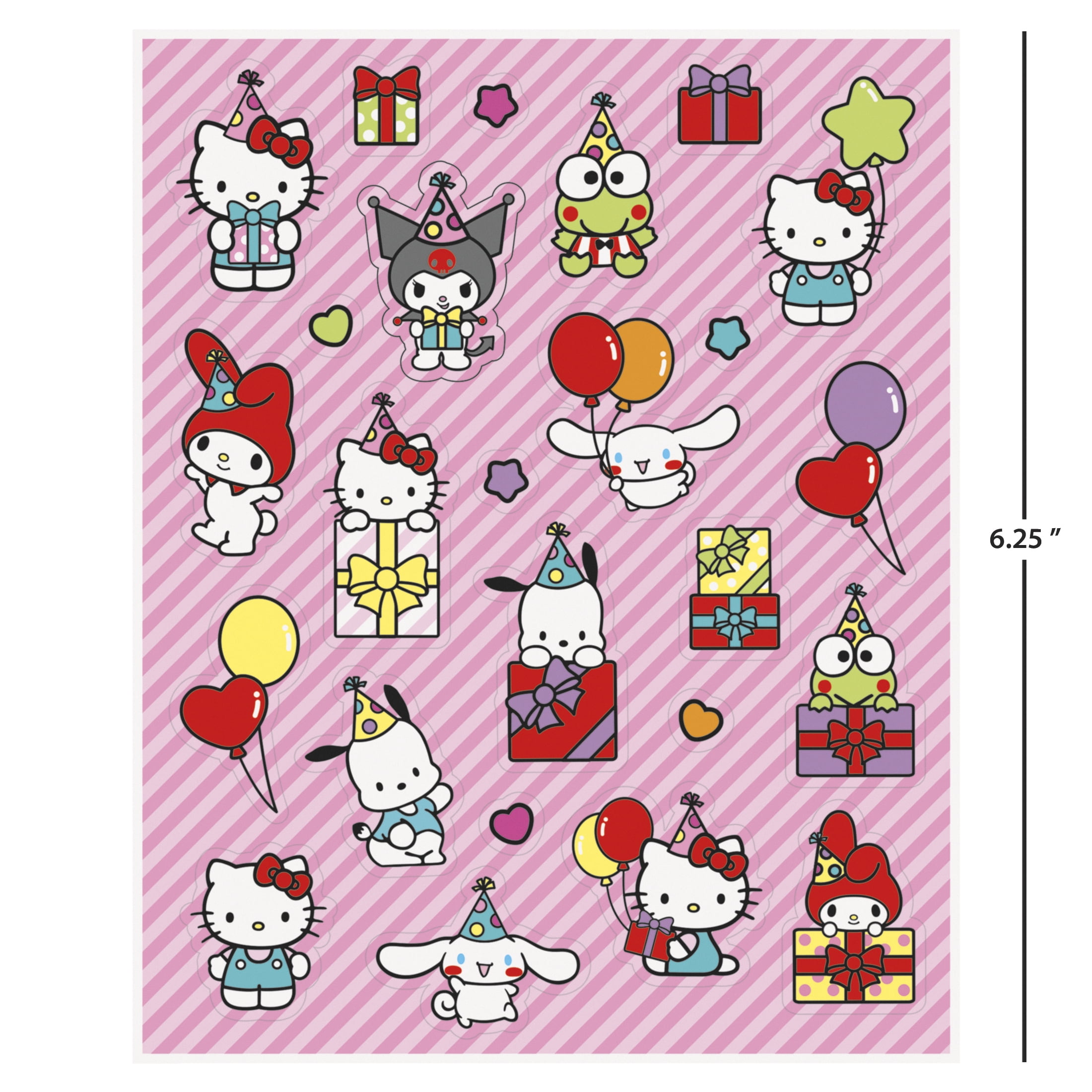 Hello Kitty 4 Count Multicolor Stickers