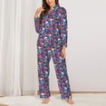 thumbnail image 2 of Daiia Skull Daisy for Women's Long-Sleeved Pajama Set – Soft & Comfortable Sleepwear Button-Up Pajamas Cozy Lounge Wear-XX-Large, 2 of 7
