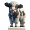 thumbnail image 1 of PENGXIANG Christmas Ornament Holiday Decoration Ornament Handcrafted Wooden Highland Cow Cartoon Ornament Adorable Design Exquisite, 1 of 5