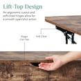 thumbnail image 4 of Best Choice Products Wooden Mid-Century Modern Lift Top Coffee Table w/ Hidden Storage, Removable Shelf - Brown, 4 of 8