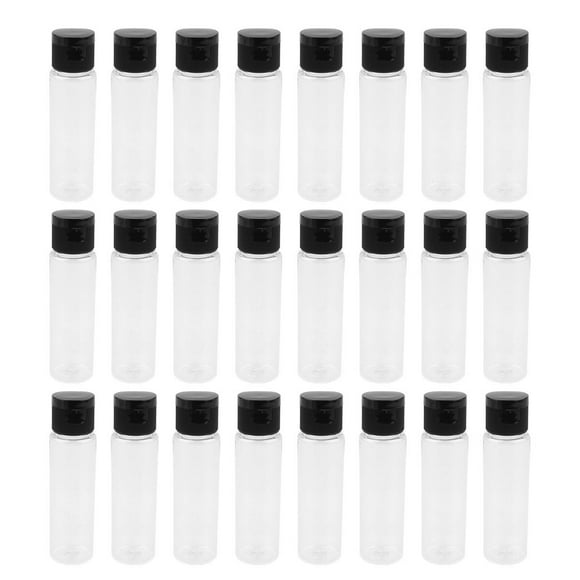 EeaseMX Botella vacía con tapa de 30 ml, dispensador portátil para el cuidado de la piel, rellenable con agua, contenedor cosmético multifuncional de plástico para viajes, 24 unidades