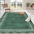 thumbnail image 6 of Towallmark 9x12 Washable Area Rug, Ultra Soft Low Pile Non-Slip Carpet, Modern Scalloped Print Floor Mat for Living Room Bedroom Home Decor, Green, 6 of 9