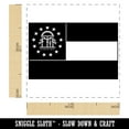thumbnail image 2 of Georgia State Flag Self-Inking Rubber Stamp Ink Stamper - Blue Ink - Small 1 Inch, 2 of 7