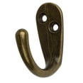 thumbnail image 2 of GlideRite 1-3/4 in. Classic Small Single Wall Coat Hooks Antique Brass Pack of 5, 2 of 3