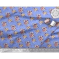 thumbnail image 3 of Soimoi Blue Rayon Fabric Leaves & Ranunculus Floral Printed Fabric 1 Yard 56 Inch Wide, 3 of 3