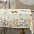 thumbnail image 4 of Easter Rectangle Tablecloth 60x120 Inch Spring Floral and Bunny Table Cloths Spill Proof Wrinkle Table Cloth for Kitchen Dining Decoration Holiday Parties, 4 of 5