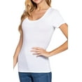 thumbnail image 3 of Women's Short Sleeve Scoop Neck Cotton Jersey Top Soft and Stretchy 2-Pack, 3 of 5