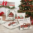 thumbnail image 5 of Christmas Throw Pillow Covers 18x18 Set of 4, Merry Christmas Tree Gnome Red Truck Candy Cane Xmas Farmhouse Decorations Rustic Winter Holiday Couch Cover for Sofa Bedroom Home Outdoor, 5 of 6