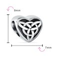 thumbnail image 3 of Bling Jewelry Womens Irish Celtic Infinity Love Knot Heart Charm Bead Sterling Silver for Bracelet, 3 of 4