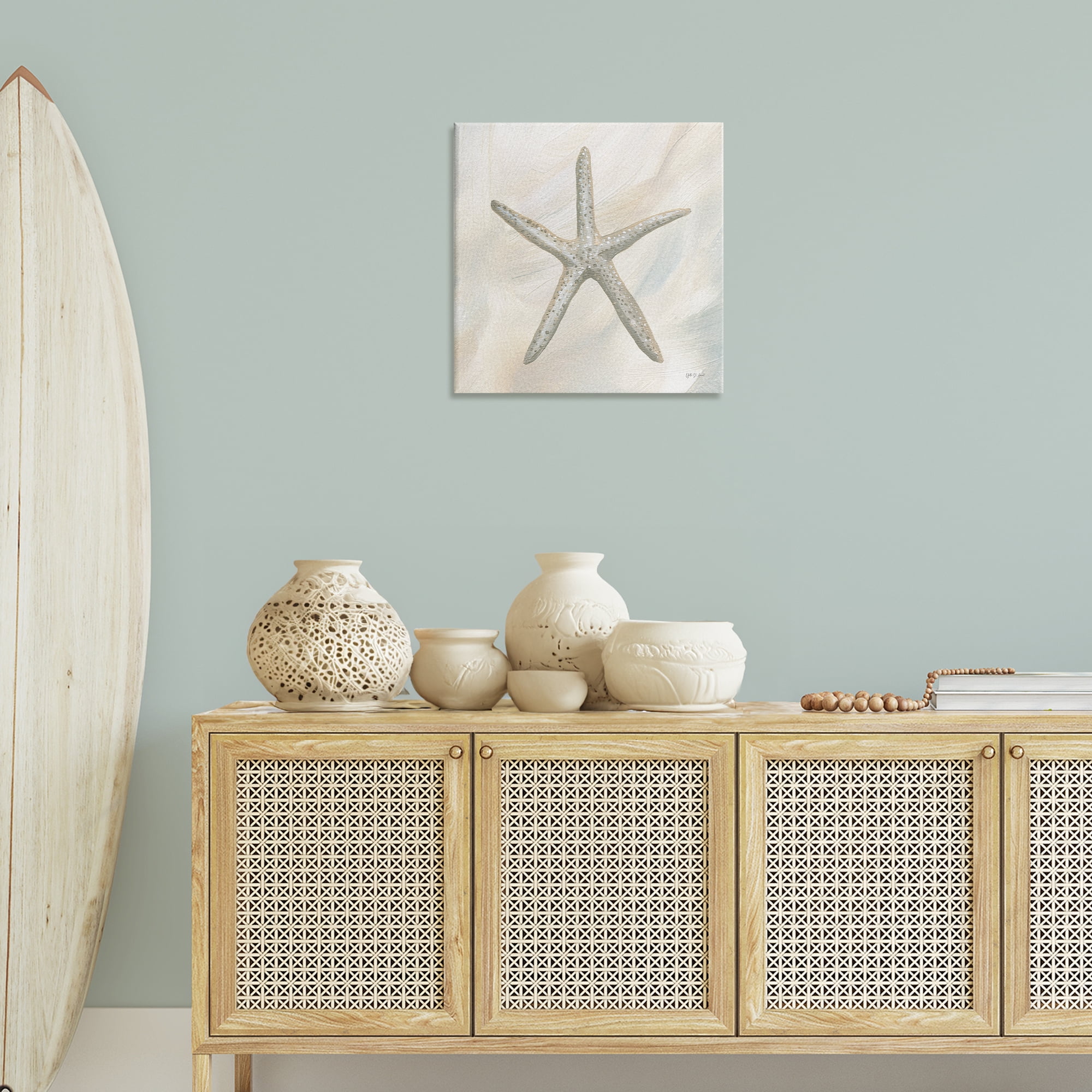 Stupell Industries Minimal Beige Starfish Coastal Painting Gallery Wrapped Canvas Art Print Wall Art, 24 x 24